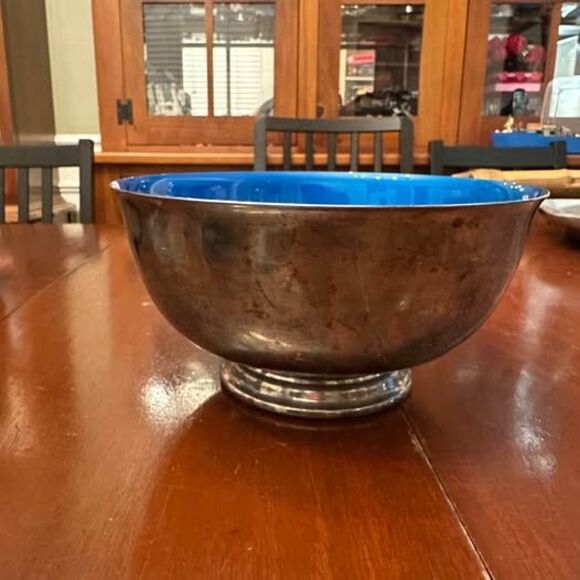 Vintage 1960’s Reed & Barton Blue Silver Footed Bowl #105 - Picture 2 of 8